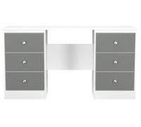 Padstow Dressing Table - Double - 6 Drawer - Grey and White