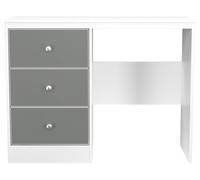 Padstow Dressing Table - Single - 3 Drawer - Grey and White