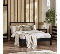 Padstow Ottoman Bed - Black and Rattan - Sizes Available