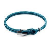 Padstow Silver and Rope Bracelet ANCHOR & CREW Blue 19cm