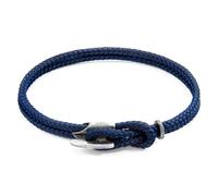 Padstow Silver and Rope Bracelet ANCHOR & CREW Navy 23cm