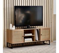 Padstow TV Unit - 150cm - Oak and Rattan