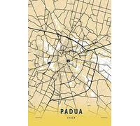 Padua Italy: 6x9 Lined Journal | Memory Book | Travel Journal | Diary To Record Your Thoughts | Graduation Gift | Teacher Gifts | Black and Yellow Map | For People Who Love To Travel | Padua Italy