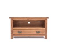 Padua Lacquered 1 Drawer TV Cabinet Brass Drop Handle Cabinet Bits Brown One Size