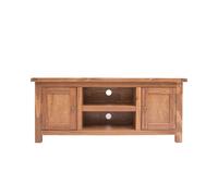 Padua Lacquered 2 Door TV Cabinet Brass Knob Cabinet Bits Brown One Size