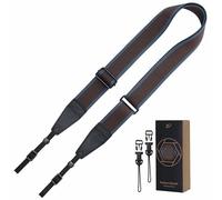 Padwa Lifestyle Adjustable Camera Strap - 1.5" Top Layer Cowhide Head Camera Straps for Photographers, Cotton Adjustable Neck Shoulder & Crossbody Strap Quick Release for All Cameras and Binoculars