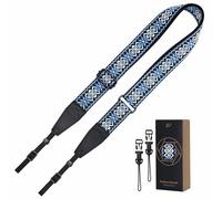 Padwa Lifestyle Adjustable Camera Strap - 1.5" Top Layer Cowhide Head Camera Straps for Photographers, Cotton Adjustable Neck Shoulder & Crossbody Strap Quick Release for All Cameras and Binoculars