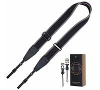 Padwa Lifestyle Adjustable Camera Strap - 1.5" Top Layer Cowhide Head Camera Straps for Photographers, Cotton Adjustable Neck Shoulder & Crossbody Strap Quick Release for All Cameras and Binoculars