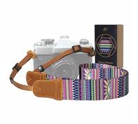 Padwa Lifestyle Camera Strap - 1.5" Soft Nylon Print Crazy Horse Cowhide Head Camera Straps for Photographers and All Cameras,Cute Adjustable Vintage Woven Strap for Adults & Kids(Bohemian Rhythm)