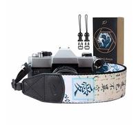 Padwa Lifestyle Camera Strap - 2" Retro Chinese Style Print Camera Straps for Photographers,Adjustable Wide Camera Neck/Shoulder Strap with Genuine Leather Head for All DSLR/SLR Digital Cameras