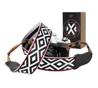 Padwa Lifestyle Camera Strap - 2" Wide Cowhide Head, Embroidered Cotton Woven Vintage Camera Straps,Universal Neck & Shoulder Strap for All DSLR Cameras and Men & Women Photographers
