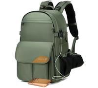 Padwa Lifestyle Green Large Camera Backpack - Wear Resistant Nylon Camera Bag, Multi Camera Backpacks for Photographers with 16” Laptop & Lens Compartment and Tripod Holder & Weather Resistant