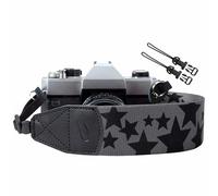 Padwa Lifestyle Pentagram Camera Strap - 2" Retro Stars Cotton Camera Straps for Photographers,Adjustable Wide Camera Neck/Shoulder Strap with Genuine Leather Head for All DSLR/SLR Digital Cameras
