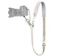 Padwa Lifestyle White Single Camera Harness Strap for One Camera - Professional Single Full Grain Leather Camera Harness,Thick Padded,Quick Release Gear DSLR Camera Straps for Photographers