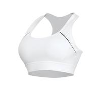 Paeceioni Sports Bras Women High Impact, Seamless Racer Back Padded Support Comfort Bra, Adjustable Running Bra Women High Impact, Ladies Sports Bras for Yoga Gym Workout Fitness White(L)