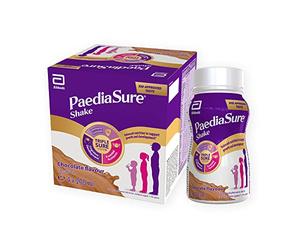 PaediaSure Shake Ready-To-Drink Bottles, 4 x 200ml, Chocolate Flavour, Supplement for Kids with 26 Vitamins and Minerals, Vitamin D, Iron and Protein, Supports Kids’ Healthy Growth and Immunity