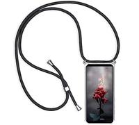 Paekear Mobile Phone Chain Case for HMD Fusion / HMD Fusion X1 / Barca Fusion Cases, Smartphone Necklace Case with Strap - Transparent Protective Case Shockproof - Cord with Case for Hanging - Black