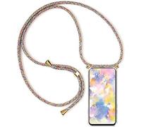 Paekear Phone Chain for iPhone - Smartphone Necklace Case with Strap - Cord with Cover Case for Hanging, rainbow, Motorola Moto E20 / E30 / E40, Beauty Case