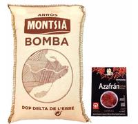 Paella Bomba Rice - Spanish Rice Arroz Bomba D.O.P Delta De Lebre 500g bag & SAFFRON AZAFRAN 0.37 grams.