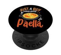 Paella Lover Just A Boy Who Loves Paella Spanish Rice Dish PopSockets Adhesive PopGrip