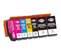 Paeolos 202XL Ink Cartridges for Epson 202 XL Ink Cartridges Multipack for XP6000 XP6005 XP6100 XP6105 Printer Inks,Black Yellow Cyan Magenta PhotoBlack,6-Pack
