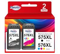 Paeolos PG-575XL CL-576XL Printer Cartridges Multipack, PG-575XL CL-576XL Printer Cartridge Replacement for Canon 575 576 Cartridges for PIXMA TS3550i TS3551i TS3750i TR4750i TR4751i TR4755i TR4756i