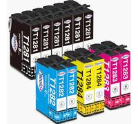 Paeolos T1285 Ink Cartridges Replacement for Epson T1281 T1282 T1283 12pack | Compatible with Epson Stylus SX235W SX425W SX130 SX445W SX435W SX125 SX425W BX305FW SX438W BX305F S22 SX230