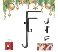 Paeose Garland Holder, Paeose Mantle Hangers, 2 in 1 Fireplace Stocking and Garland Hanger for Mantle, No Drill Fireplace Stocking and Garlands Hanger, Adjustable & No-Slip (1Pc)