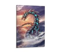 PAEVDIN Leviathan Water Dragon Poster Poster Decorative Painting Canvas Wall Posters And Art Picture Print Modern Family Bedroom Decor Posters 16x24inch(40x60cm)