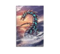 PAEVDIN Leviathan Water Dragon Poster Poster Decorative Painting Canvas Wall Posters And Art Picture Print Modern Family Bedroom Decor Posters 20x30inch(50x75cm)