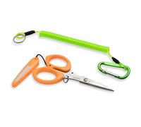 PAFASON 4.5" Stainless Steel Serrated Edge Braided Line Fishing Scissor with Safety Cover,Lanyard,High Precision Tips, Ergonomic Handle