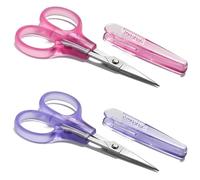 PAFASON 4" Stainless Steel Detail Craft Scissors Set with Straight & Precise Tips & Safety Cap Ergonomic Handle Perfect for Paper Cutting Sewing Crafting Quilting