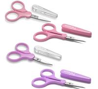 PAFASON Sharp Point Craft Scissor Set 4 PC Straight Curved for Scrapbooking Quilting DIY Sewing Knitting Embroidery Cross Stitch Crochet Thread Yarn Paper Detail Cutting Stainless Steel Safety Case