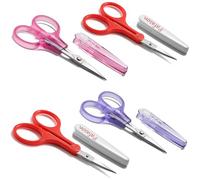 PAFASON Small Craft Scissors Set Straight Precision Fine Tip All Purpose for Scrapbooking Quilting Sewing Knitting Embroidery Cross Stitch Crochet Thread Yarn Paper Fabric Detail Cutting, Safety Case