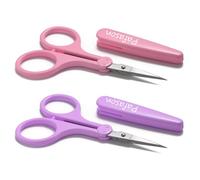 PAFASON Small Travel Craft Scissor Set Straight Precision Tip All Purpose for Scrapbooking Quilting Sewing Knitting Embroidery Cross Stitch Crochet Thread Yarn Paper Fabric Detail Cutting, Safety Case