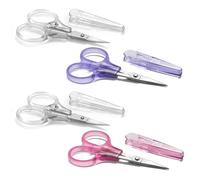PAFASON Small Travel Craft Scissors Set Straight Curved Precision Tip All Purpose for Scrapbooking Quilting Sewing Knitting Embroidery Cross Stitch Crochet Thread Yarn Paper Detail Cutting Safety Case