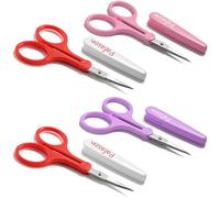 PAFASON Small Travel Craft Scissors Set Straight Curved Tip All Purpose for Scrapbooking Quilting DIY Sewing Knitting Embroidery Cross Stitch Crochet Thread Yarn Paper Detail Fabric Cutting