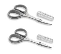 PAFASON Stainless Steel Curved and Straight Eyebrow Grooming Scissor Set with Protective Cover for Trimming Eyelash Eyebrow