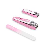 PAFASON Ultra Sharp Nail Clipper Set with Glass Nail File, Fingernail and Toenail Trimmer Cutter, Stainless Steel, Curved Blade, Sturdy, Nail Catcher, for Men and Women