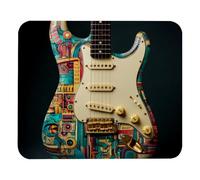 PAFEFO Cool Electric Guitar (6) Square Mouse Pad, Cloth with Rubberized Base, Standard