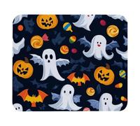 PAFEFO Mouse Pad Halloween Bats Candies Pumpkins Computer Mouse Mat with Anti-Slip Rubber Base, Easy Gliding, Spill-Resistant Surface, Durable Portable