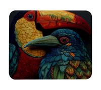 PAFEFO Parrot and Toucan Birds (1) Mouse Pad, Personality Design Rubber Base for Office Decor for Laptop, Computers