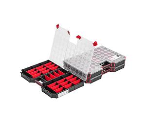 PAFEN 3 x Modulated Assortment Box XXL - 390 x 577 x 60 mm - Sorting Box with Transparent Lid and Removable Compartments