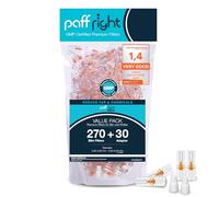 paff right 270+30 Cigarette Filters Tips for Slim, Extra Slim and Roll Up, Smart Tar Filters for Cigarettes, 270 Plastic + 30 Adapters 5.25-6 mm Mouthpiece for Smoking