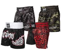 PAFFEN SPORT Thai Star Thai Shorts for Competition and Training in Muay Thai, Camouflage Olive, L