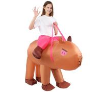 PAFIGA Inflatable Capybara Costume Adult Halloween Blow Up Ride on Animal Costumes for Men Women Funny Cute Cosplay Blowup Outfit Party Holiday Riding Suit Unisex