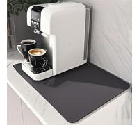 pafnisoin Coffee Station Mat 40 * 30cm Draining Mat Coffee Machine Mat Kitchen Mat Drying Mat for Kitchen Counter(Darkgray)