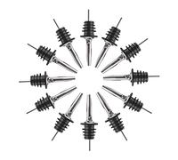 Pafusen 12 Pack Pour Spouts for Liquor Bottles, Liquor Pour Stainless Steel Classic Bottle Speed Pourers with Tapered Spout，Free Flow Pourers，Most Fit Classic Bottle's Lip 3/4"