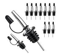 Pafusen 12 Pack Stainless Steel Speed Pourers Spouts with Tapered, Liquor Pourers with Rubber Cap, Hygienic, Dishwasher Safe, Fits most Classic Bottle's Lip up to 3/4" (12)