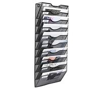 PAG 10-Tier Hanging Wall File Holder Mail Organizer Wall Magazine File Letter Rack,Mesh Metal A4 Wall Mounted Document Holder Paper Storage,Black